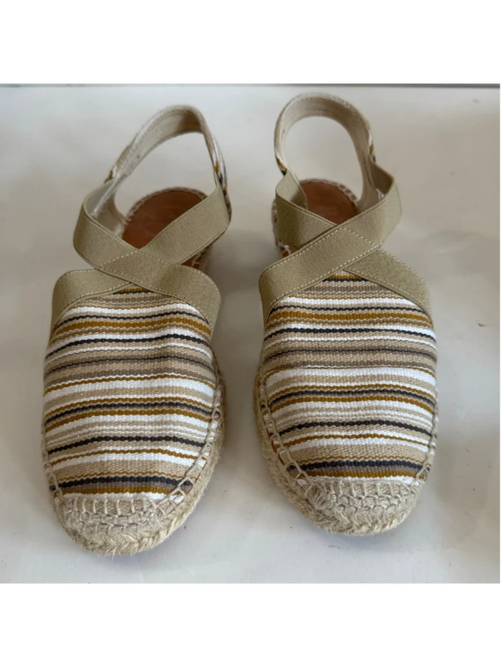 Toni Pons Striped Espadrille Slingback Sandals Size 41/US 9 Made in Spain